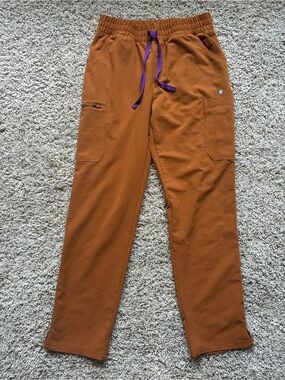 Figs Yola Skinny Scrub Pants Size M Burnt Orange